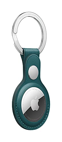 Image of Apple AirTag Leather Key Ring - Forest Green