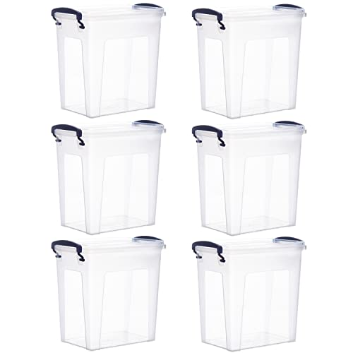Image of Superio 2.5 Quart Clear Plastic Storage Boxes with Lids, Stackable Organizer Containers, BPA-Free Storage Bins for Home, Office, School & Dorm, 6 Pack