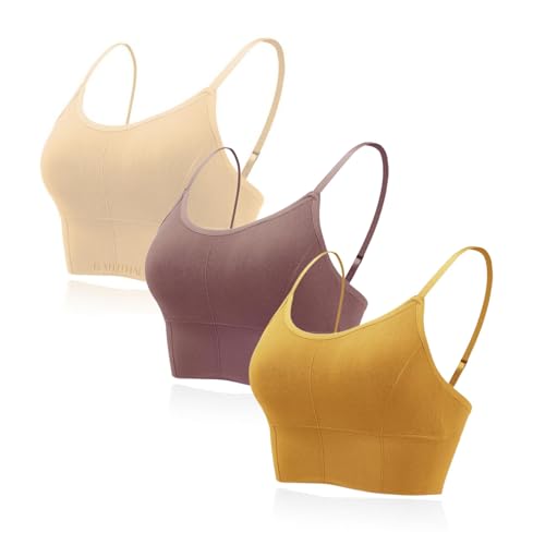 Image of Kaththai Women Cotton Padded Wire-Free Sports Bra with Adjustable Straps Soft Padded Push-Up Bra for Yoga, Fitness (Free Size Bra Fit Up to 28,30,32,34)