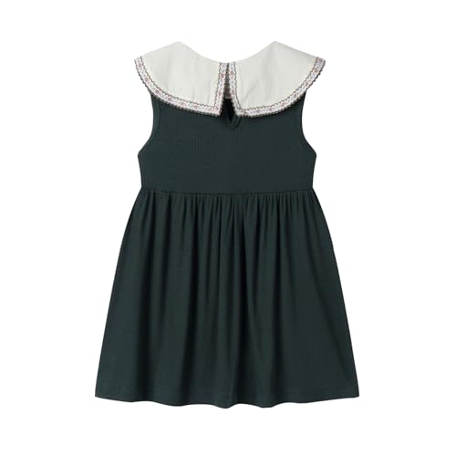 Mud Kingdom Ruffle Girls Peter Pan Collar Dress Summer Casual Sleeveless Sundress Casual Short Dress2