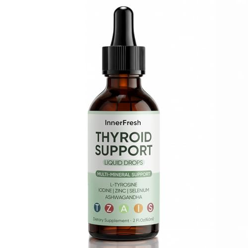 SCEZROB InnerFresh Thyroid Support Drops Inner Fresh Thyroid Support Liquid Drops for Women Hormone Balance & Healthy Metabolism Support with Selenium Zinc Iodine L-Tyrosine & Ashwagandha (1)