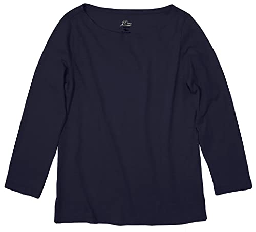 J.crew Women's 3/4 Sleeve Painter Boatneck T-Shirt (X-Small, Navy) #TOP25