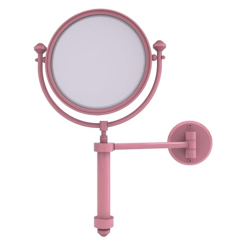 Espejo para maquillaje montado en pared, 8 pulgadas, rosa