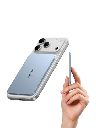 UGREEN MagSafe Power Bank 5000mAh Ultra-Slim Qi2 15W Wireless Charging | Magflow Air, 8.8mm ultra-slim, smart power distribution, 20W wired, flight-safe, strong magnetic hold, for iPhone 17/16/15
