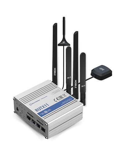Image of Teltonika RUTX11100400 Model RUTX11 Industrial Cellular Router; 4G LTE CAT 6; Dual SIM; WI-FI and BT; Compatible with All US Operators