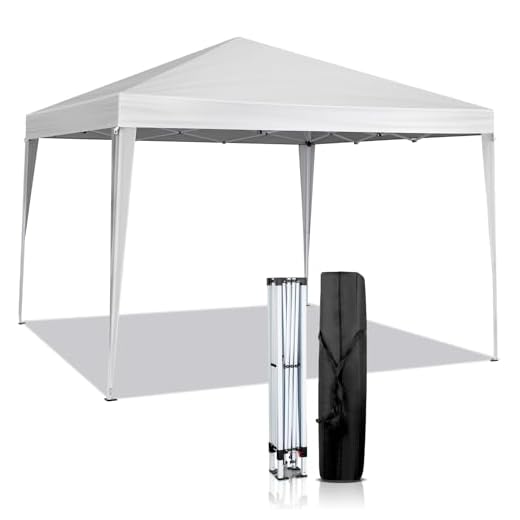 Tonnelle de Jardin Pliante 3x3m, Tente Réception Pliante Imperméable avec Sac de Transport pour Camping Festival Plage Jardin - Blanc
