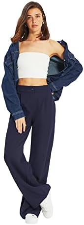 Bild von TRENDYOL Damen Gerade Weites Bein Hohe Taille Hose Pants 38