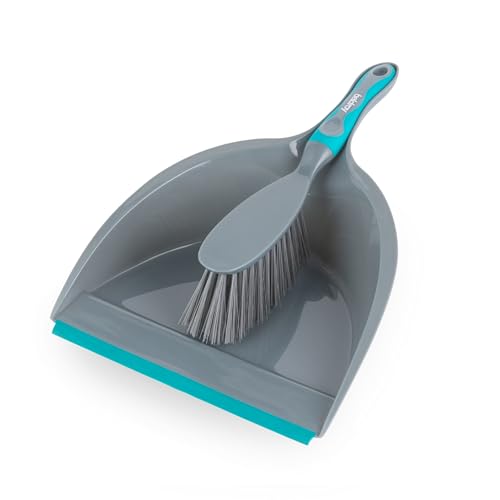 Beldray Anti-Bac Ensemble Balayette et Pelle – Nettoyage sans Rayure, Balai à Main avec Pelle, Poils Doux Traitement Phosphate d'argent, Ramasse Poussière, Poils d'animaux, Miettes & Saleté