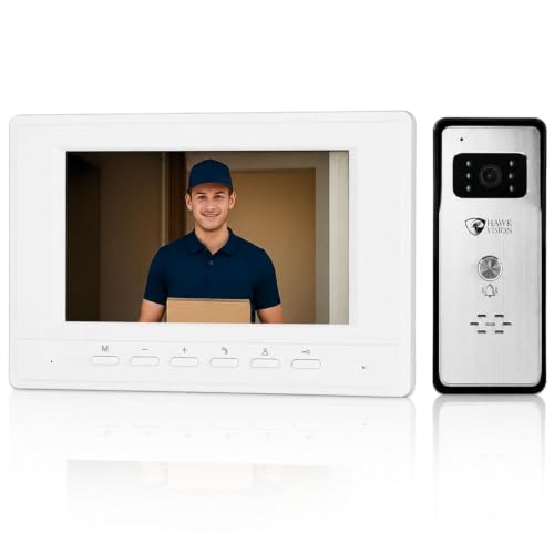 Image of Hawkvision 7 Inch LCD 1080P Wired Video Doorbell with IR Night Vision