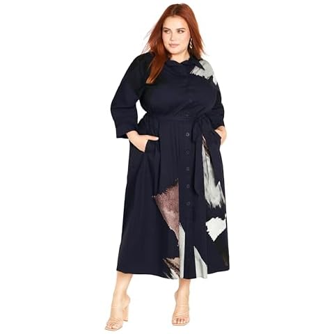 Avenue Plus Size Dress Navy Cover