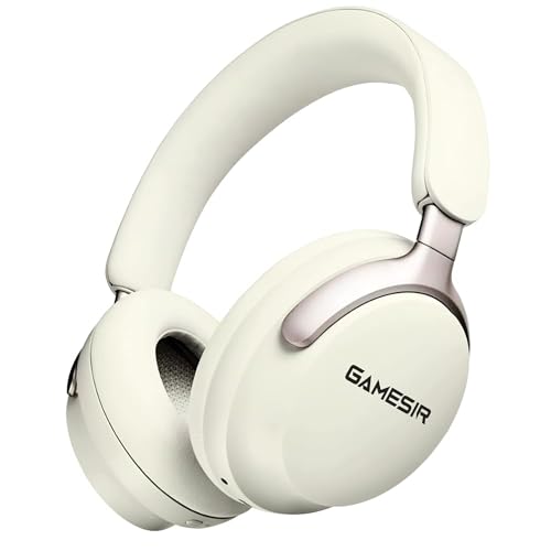 GameSir Newly Launches Echo Plus: Premium Over-Ear Wireless Bluetooth Headphones Deep Bass, Passive Noise Cancellation, Built-in Mic,5 Hours of Music & Talk Time, for Adults Men & Women (White)