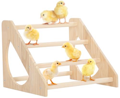 PETSFIT Chick Perch Prevent Rotation Design Strong Wooden Chicken Roosting Bar Easy to Assemble and Clean Fun Toys for Chick Indoor/Outdoor Use