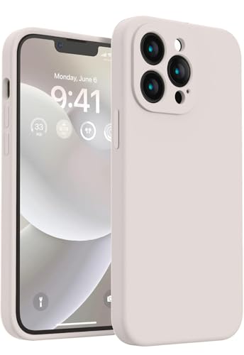 Image of Elzzi Square Candy Liquid Silicone iPhone Case Cover Compatible for iPhone 13 Pro, All Cube Series with Microfiber Lining Compatible iPhone 13 Pro (6.1 inch) - Stone