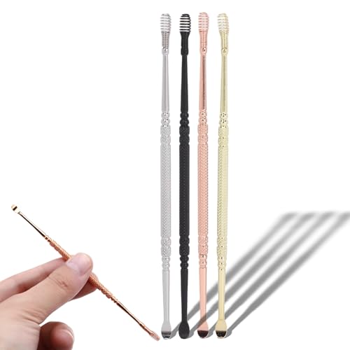 Ear Pick Earwax Removal Kit, 4 Colors 360° Spiral Earwax Remover Cleaning Tool