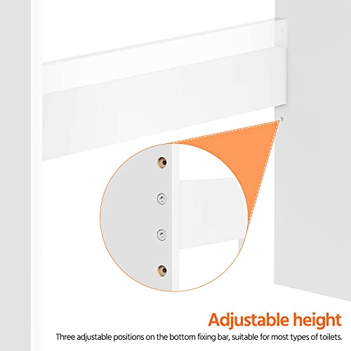 Yaheetech Over The Toilet Storage, Taller Bathroom Organizer Space-Saving Storage Cabinet With Adjustable Shelves And Double Doors, 77 In H, White #TOP7