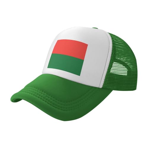 WBQLSL Drapeau de Madagascar Casquette de baseball en maille noire pour adulte, plusieurs couleurs disponibles, convient pour les hommes et les femmes, Vert, taille unique