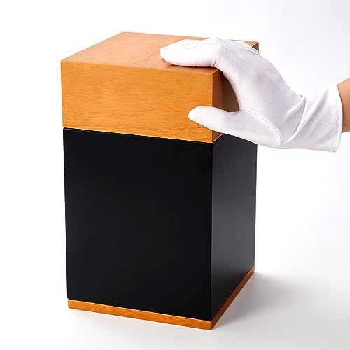 Image of Wood Cremation Urns for Human Ashes Adult Male or Female | Funeral Memorial Urns with Velvet Bag,Wooden Urns Box and Casket for Men Women,Burial Urn for Adults Up to 250 IBS