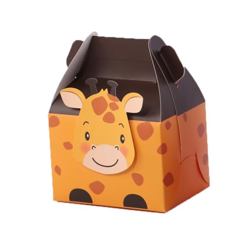 Dschungeltiere Geschenkboxen, 20 Stück, Süße Tierdesigns mit Giraffe, Hase, Hamster, Tiger und Kuh