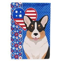 40 x 28 in. Tricolor Cardigan Corgi USA American Canvas House Flag