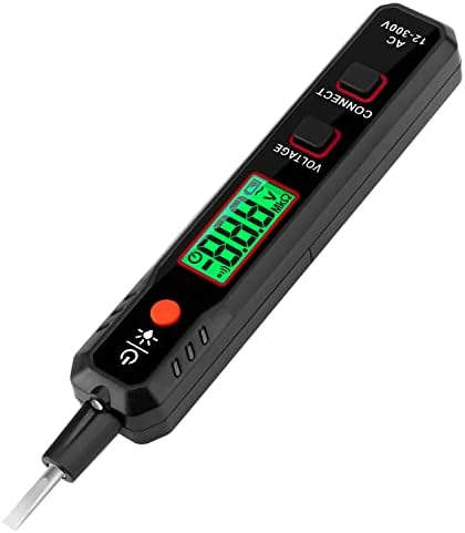 KAIWEETS Voltage Tester/12V-300V Non-Contact and Contact Voltage Pen with NCV, Live/Null Wire Tester Electrical Tester with LCD Display Buzzer Alarm Wire Breakpoint Finder (More Accurate No Gloves)