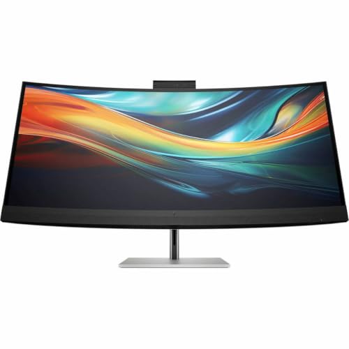 Image of HP HP Series 7 Pro 39.7 inch 21:9 5K Ultra HD Curved IPS LCD Conferencing Monitor with Webcam Package, Black /Silver - 740PM