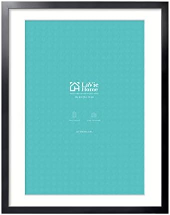 LaVie Home 30x40 Poster Frame Black, Display Pictures 24x36 with Mat or 30x40 Without Mat, Stable and Sturdy Picture Frame with Polished Plexiglass, Horizontal and Vertical Format of The Wall（1 Pack）