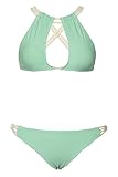 Cupshe Fashion Women’s Hot Peppermint Wind Bikini Set Beach Swimwear Bathing Suit (M)