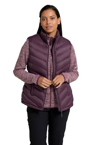 Mountain Warehouse Seasons Womens Fur Lined Gilet - Water-Resistant Sleeveless Jacket with Padded Insulation - Autumn Winter, Camping, Outdoors, Travelling & Hiking Purple Women's Size 20