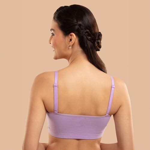 Image of NYKD (NYB165 Cotton Non Padded & Non Wired Full Coverage Slip On T-Shirt Bra for Women | Easy Breezy Soft Fabric with Hidden Shaper Sling for No Side Bulge & Detachable Strap