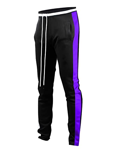 Image of SCREENSHOT Screenshotbrand Mens Hip Hop Slim Fit Track Pants - Athletic Jogger Bottom with Side Taping