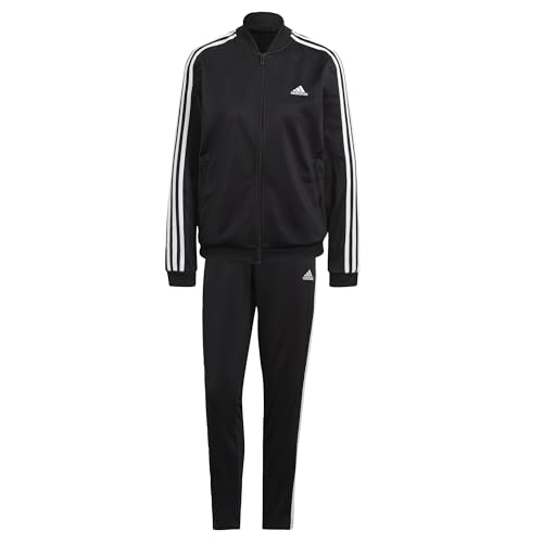 adidas Women's Essentials 3-Stripes Track Suit, Black, XS