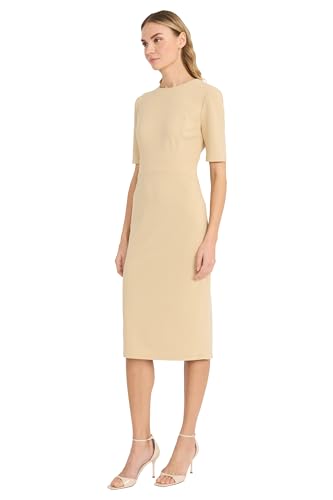 Image of Donna Morgan Women's Curved Waist Seam Crepe Workwear Dress Career Office Desk to Dinner Event Occasion Guest of