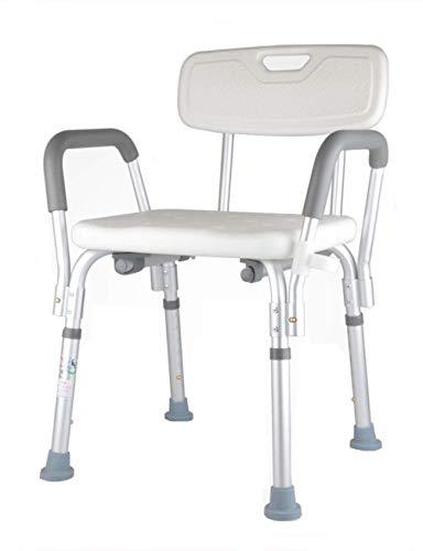 Tabouret de douche ergonomique avec dossier et accoudoirs