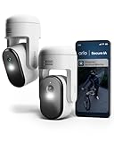 Arlo Essential 3 HD Pan-Tilt-Zoom, Caméra de Surveillance WiFi Extérieure sans Fil, Vision Nocturne Couleur, Éclairage, Sirène et Audio Bidirectionnel, Essai Secure Inclus, 2 Caméras Blanc