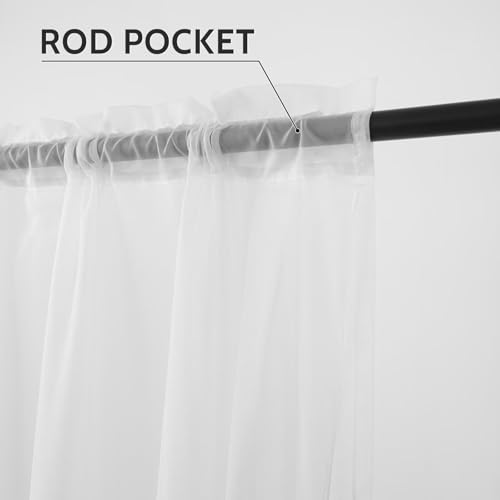 KYMRose Outdoor Sheer Curtains for Patio - 2 Layer Waterproof Voile Sheer and Breathable Mesh Net Privacy Added Light Filtering Curtain for Porch Yard Pergola, 2 Panels White 52W x 108L Inch - Image 4
