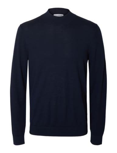 Pull col montant mérinos navy blazer XXL, fini les tricots qui piquent