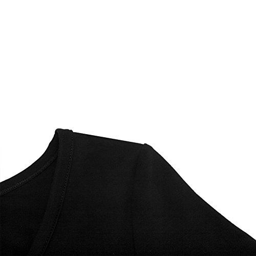 Othread & Co. Women's Basic Crop Tops Stretchy Casual Scoop Neck Cap Sleeve Shirt (Large, Black) #TOP5