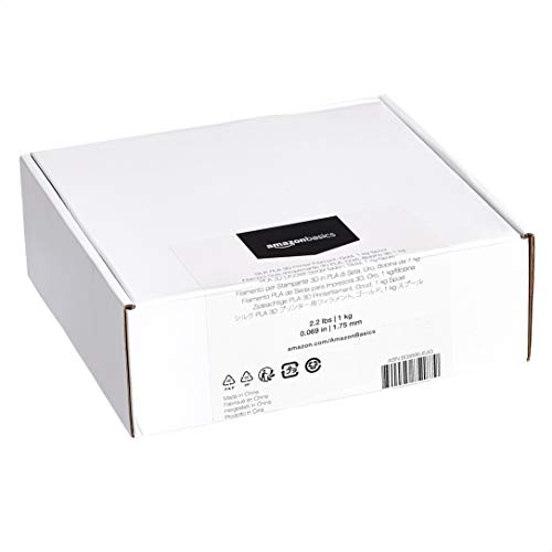 Image of Amazon Basics Silk PLA 3D Printer Filament for 3D Printing, 1.75mm, 1kg (2.2 lbs) Gold