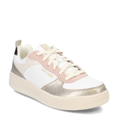 Baskets blanches femme Skechers Court Classics 92 Sheer Shine pointure 38 rose