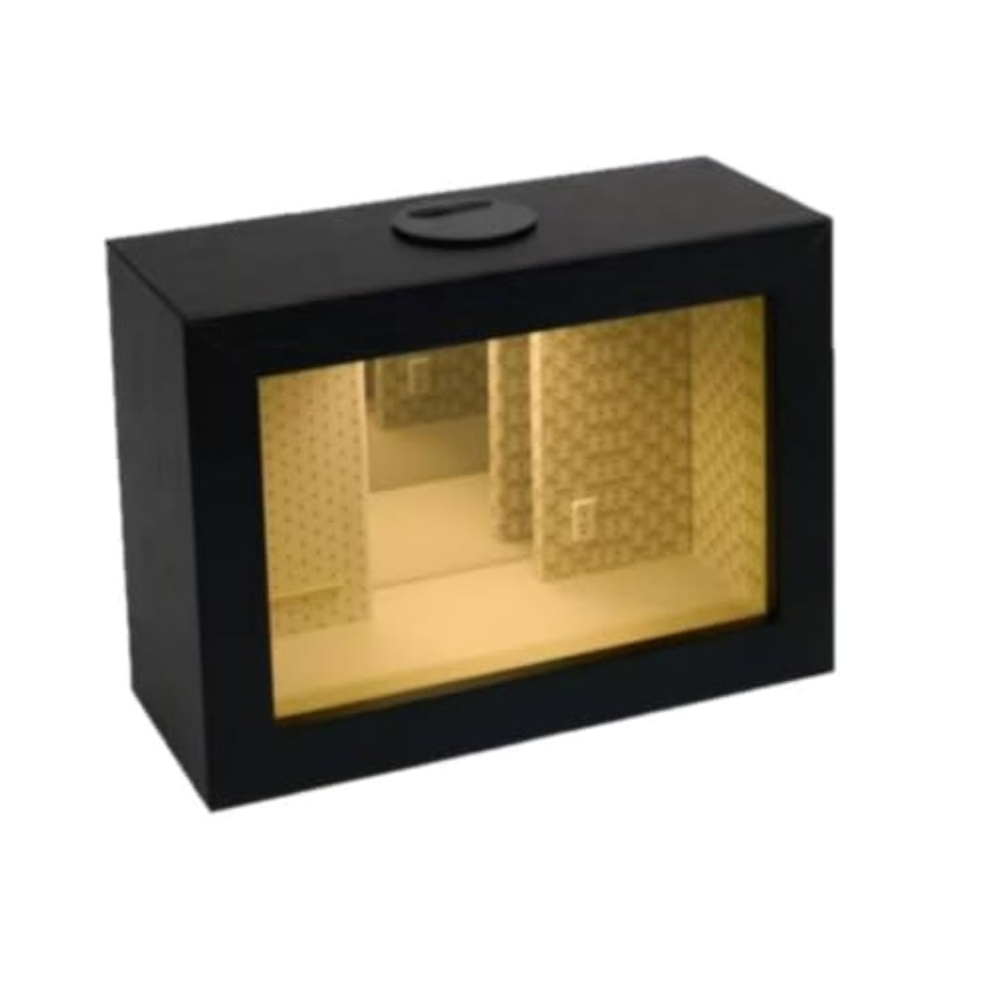 Illuminated Wooden Shadow Box with Light