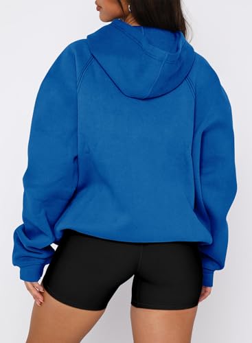 onlypuff Women Pullover Sweatshirt Long Sleeve Hoodies Kangaroo Pocket Fleece Basic Sweater