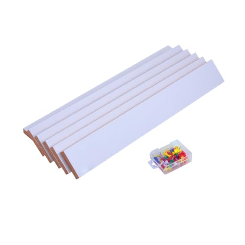 NULYLU de Corcho Chinchetas y Caja de Almacenamiento para Oficina sin Marco de 5 X 38 Cm, Fácil de Instalar, Material Plástico Adecuado para Tableros de Notas y Aprendizaje