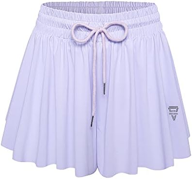 Butterfly Shorts for Women TikTok, 2 in 1 Flowy Athletic Running Shorts Yoga Workout Biker Exercise Spandex Skirts
