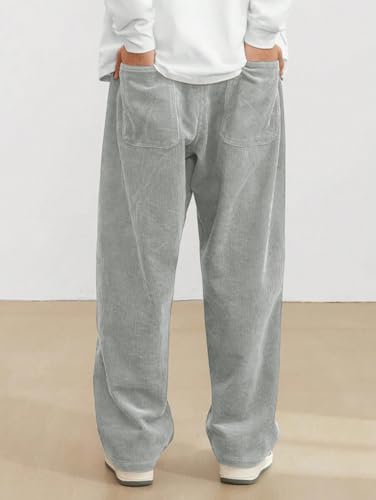 Image of ZAFUL Men's Corduroy Straight Leg Loose Fit Casual Pants