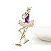Lakke Arrival Cute Figure Skating Girl Brooches Purple Color Enamel Pin Fashion Summer