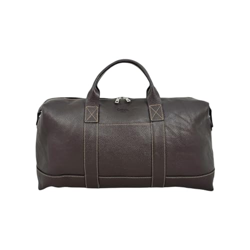 Ulisse Travel Bag, Genuine Leather Made in Italy (Dark Brown)