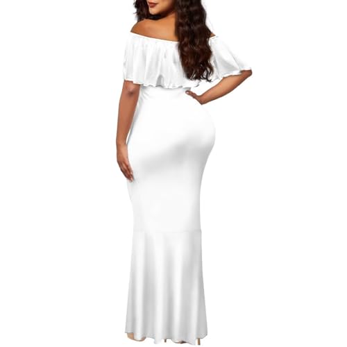 Image of Polynesian for Women S-7XL Off Shoulder Maxi Dress Hawaiian Summer Dresses