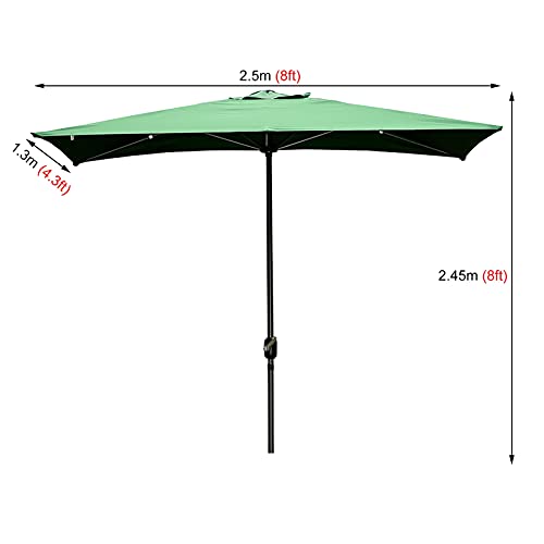 Sombrilla rectangular CLSDRZC para jardín con manivela y tejido liso resistente al sol de terraza 3