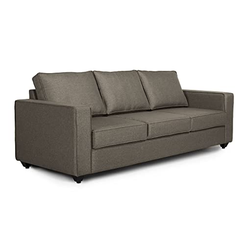Image of Wakefit Sofa Set | 3 Year Warranty | Mini 3 Seater Sofa for Living Room, Wooden Couch - Napper Mini (Omega : Grey)