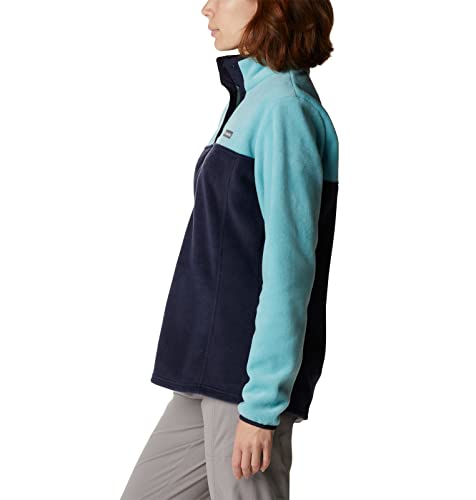 Image of Columbia Womens Benton Springs Half Snap II Pull Over Fleece Jacket, Dark Stone /Canoe /Vintage Blue, 3X